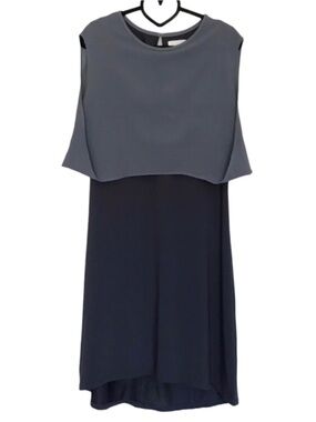 The Coverii Gray Layered Hi-Low Sleeveless Dress M